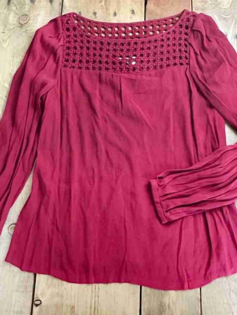 Wine Red Bohemian Long Sleeve Blouse